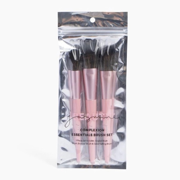 jazmine Beauty Complexion Essentials Brush Set 3 Piece Limited Edition NIP - Picture 2 of 5